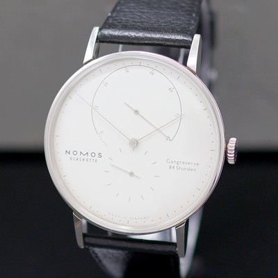 27172620a - NOMOS GLASHÜTTE Herrenarmbanduhr Lambda 49 in WG 750/000 Referenz 931, Handaufzug, ...