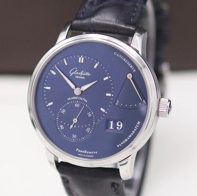 27172621a - GLASHÜTTE ORIGINAL PanoReserve Herrenarmbanduhr in Stahl, Handaufzug, beids. vergl. ...