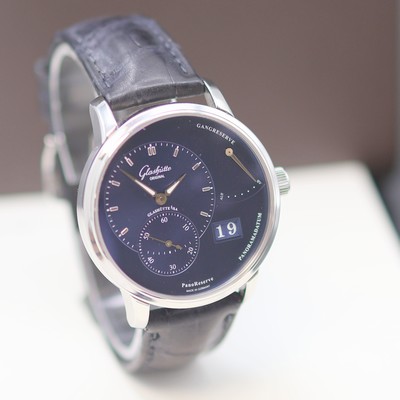 27172621b - GLASHÜTTE ORIGINAL PanoReserve Herrenarmbanduhr in Stahl, Handaufzug, beids. vergl. ...