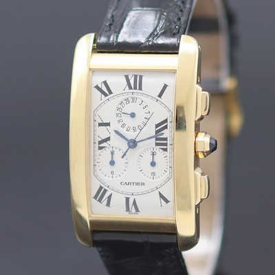 27172625a - CARTIER Tank Americaine Armbandchronograph in GG 750/000 Referenz 1730, quarz, großes ...
