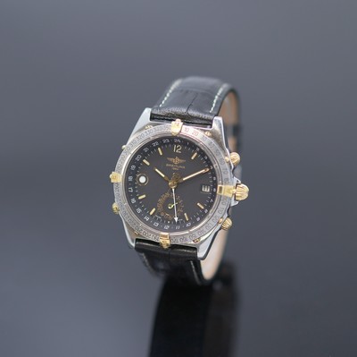 Image BREITLING Duograph gents wristwatch reference B15047, self winding, stainless steel/gold, ...