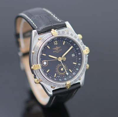 27172626b - BREITLING Duograph Herrenarmbanduhr Referenz B15047, Automatik, Edelstahl/Gold, Boden u. ...
