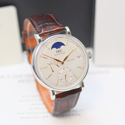 27172627b - IWC Portofino Hand-Wound Moon Phase große Herrenarmbanduhr Referenz IW516401, ...