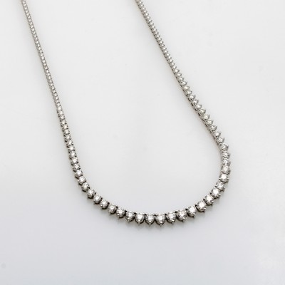 Image Riviercollier mit Brillanten, WG 750/000, voll bes. m. Brill. in 3er Krappenf. zus. ca. ...