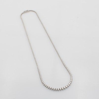 27175264a - Riviercollier mit Brillanten, WG 750/000, voll bes. m. Brill. in 3er Krappenf. zus. ca. ...