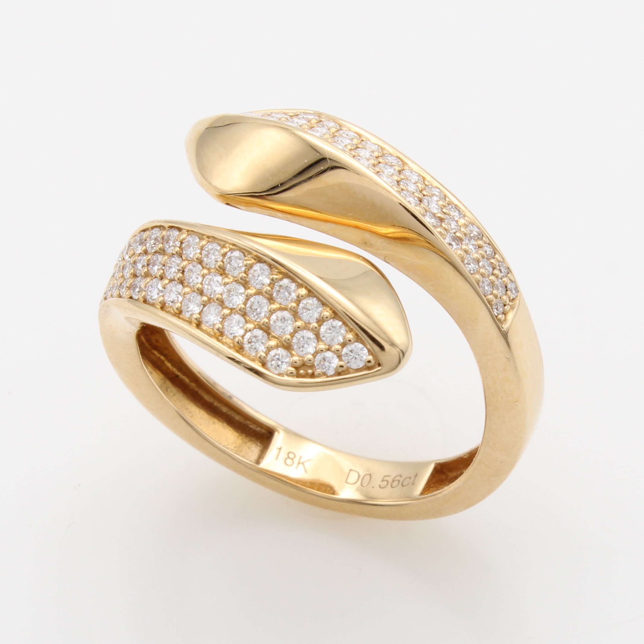 Image 27177728 - Ring mit Brillanten, RG 750/000, Brill. zus. ca. 0.56 ct feines Weiß/vs, anged. ...