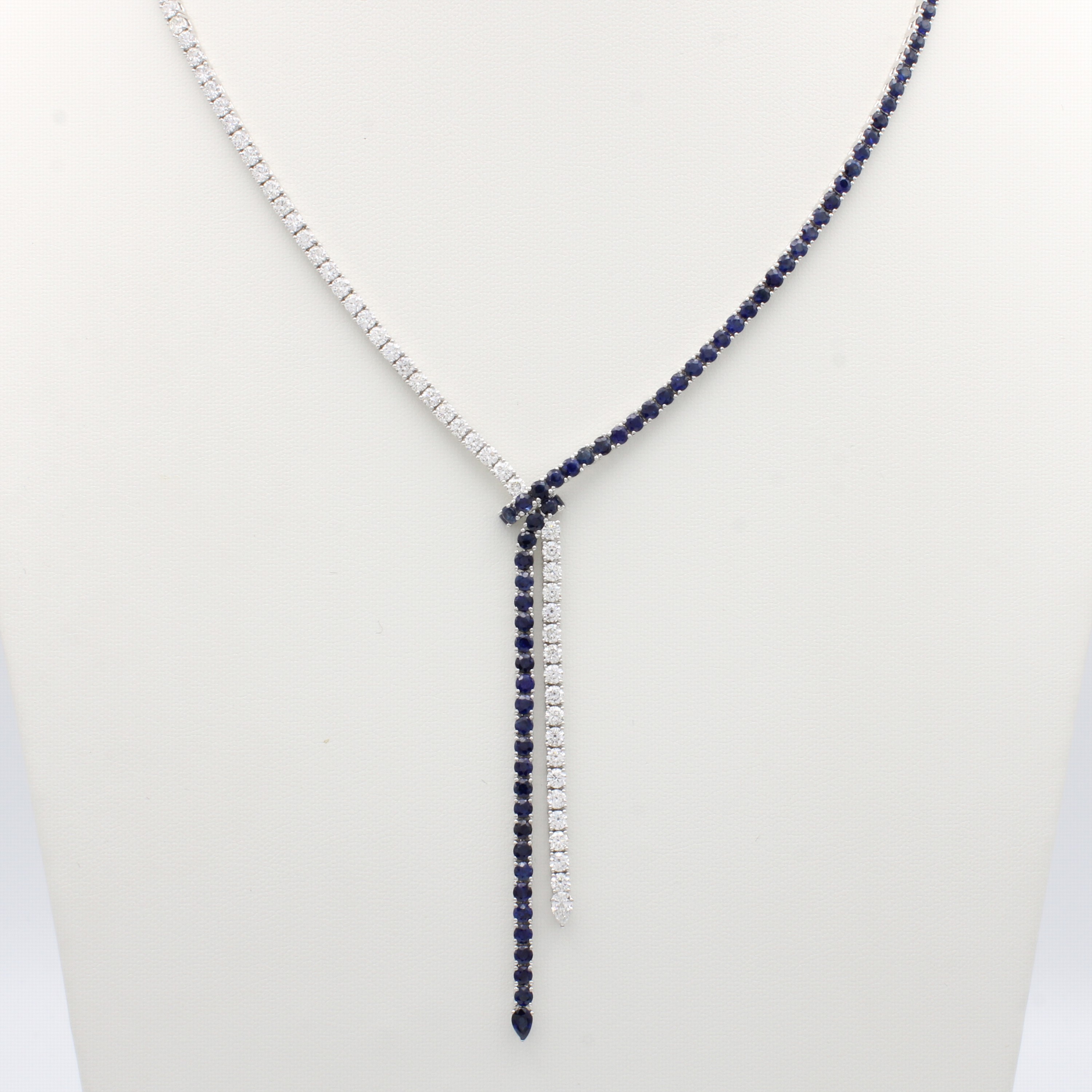 Image 27177736 - Collier mit Saphiren, Diamant und Brillanten, WG 750/000, Saphire zus. ca. 11.53 ct, ...