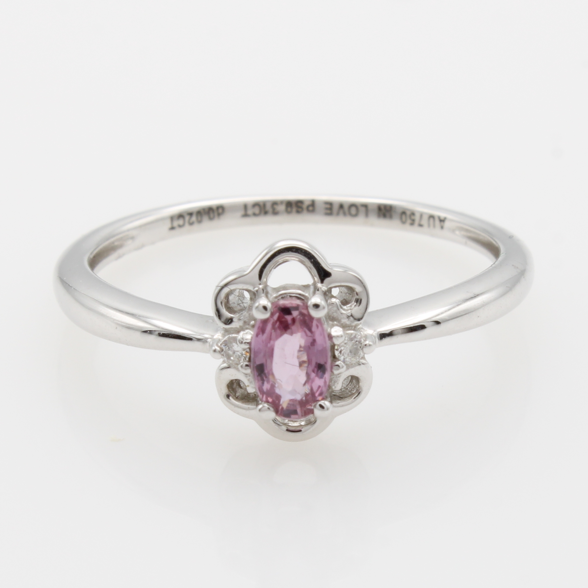 Image 27177759 - Ring mit Saphir und Brillanten, WG 750/000, rosa Saphir ca. 0.31 ct, Brill. zus. ca. ...