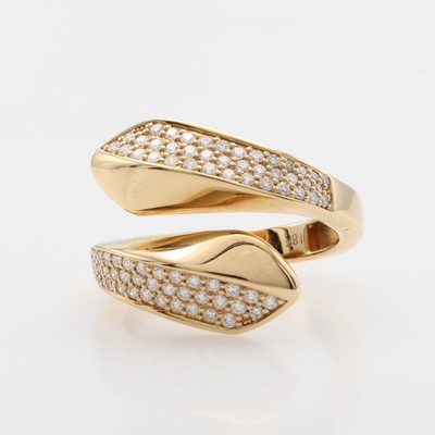 27177728a - Ring mit Brillanten, RG 750/000, Brill. zus. ca. 0.56 ct feines Weiß/vs, anged. ...