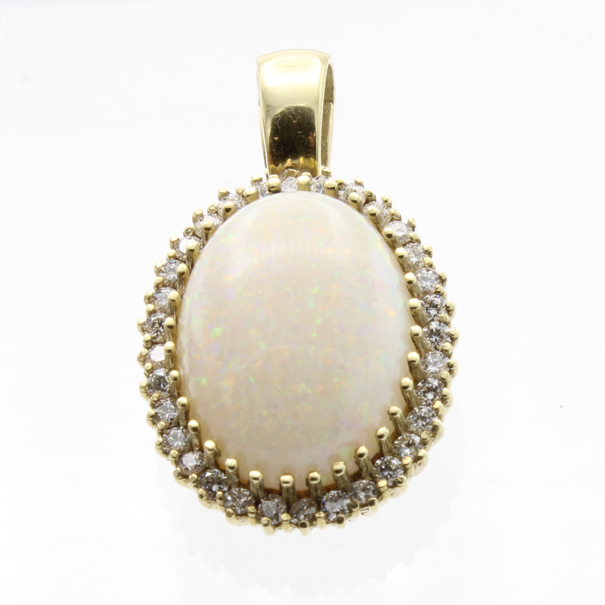 Image 27180602 - Clip-Anhänger mit Opal und Brillanten, GG 585/000, Brill. zus. ca. 0.88 ct feines ...