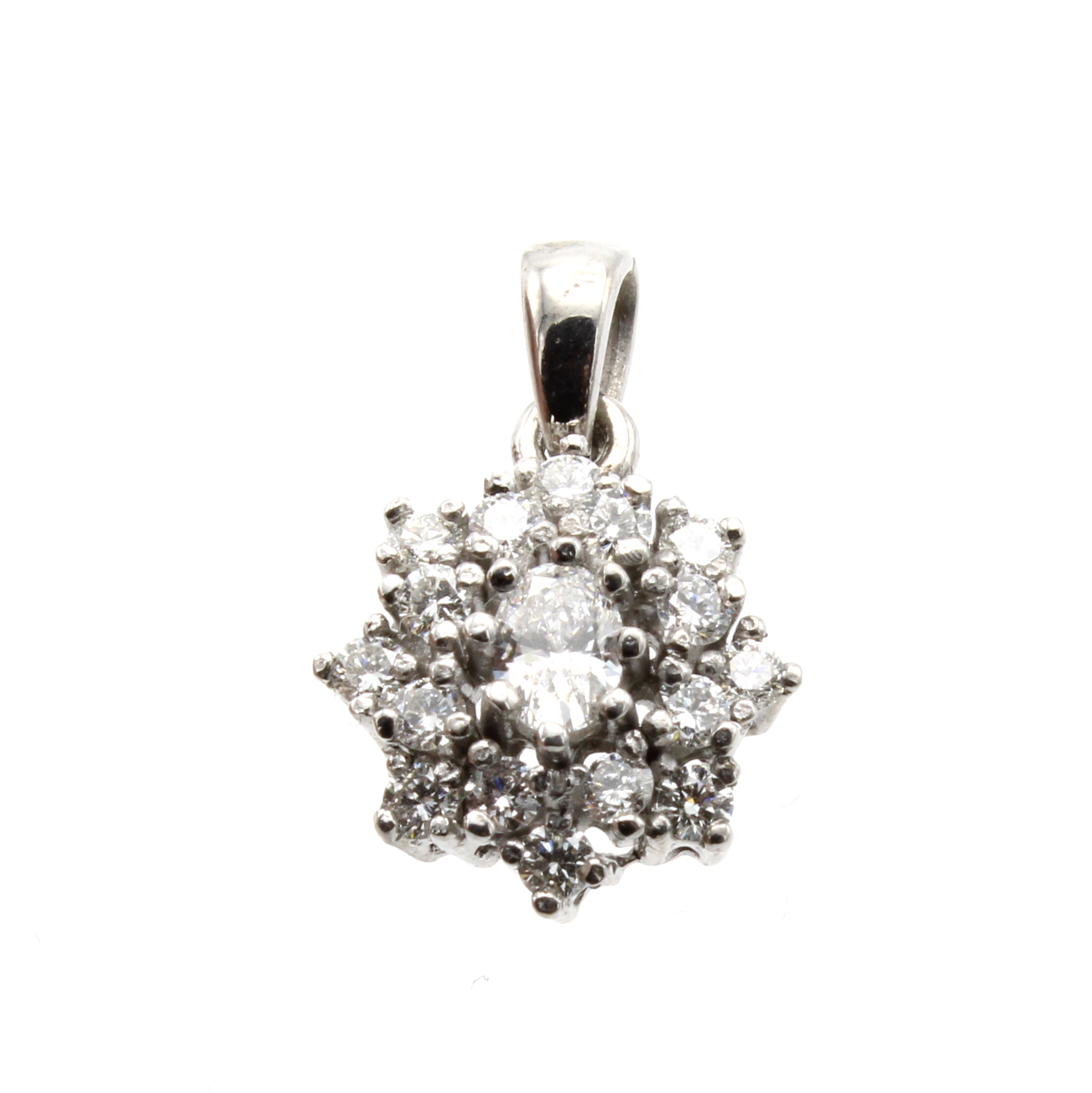 Image 27180619 - Anhänger mit Brillanten, WG 585/000, Brill. zus. ca. 0.95 ct feines Weiß/si ...