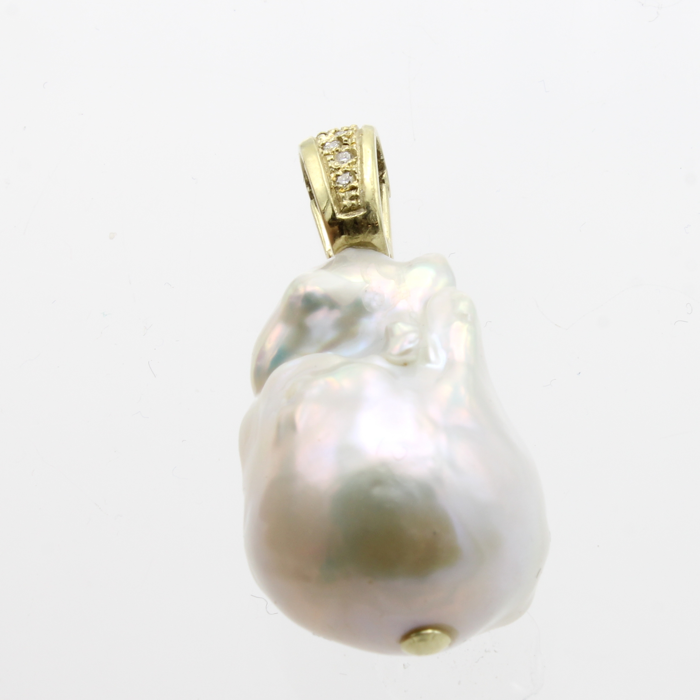 Image 27180897 - Clip-Anhänger mit Süßwasserzuchtperle und Brillanten, GG 585/000, Brill. zus. ca. ...