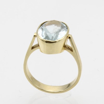 Image Ring mit Aquamarin, GG 585/000, ovaler Aquamarin, RW ca. 58 Schätzpreis: 1520, - EUR