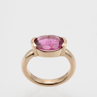Image Ring mit Turmalin, RG 585/000, fac., ovaler Citrin ca. 3.03 ct, RW ca. 56 Schätzpreis: ...