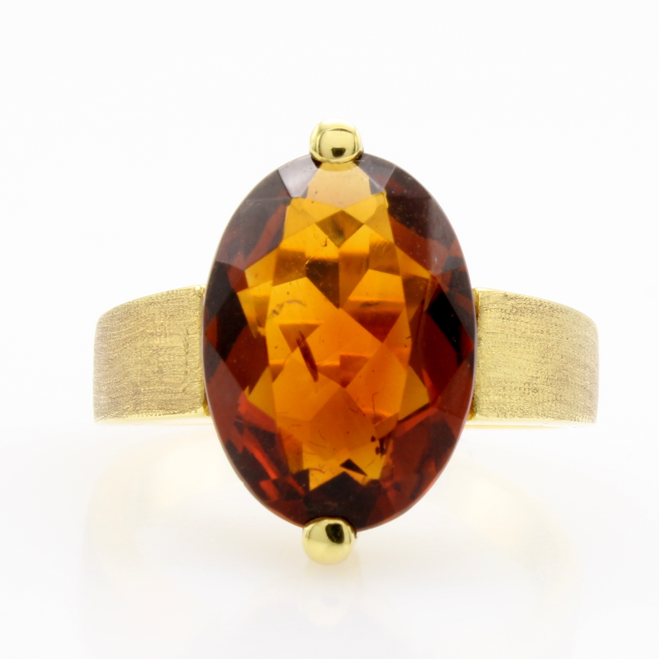Image 27181503 - Ring mit Citrin, GG 585/000, z.T. matt., ovaler Citrin ca. 5 ct, RW ca. 54 Schätzpreis: ...