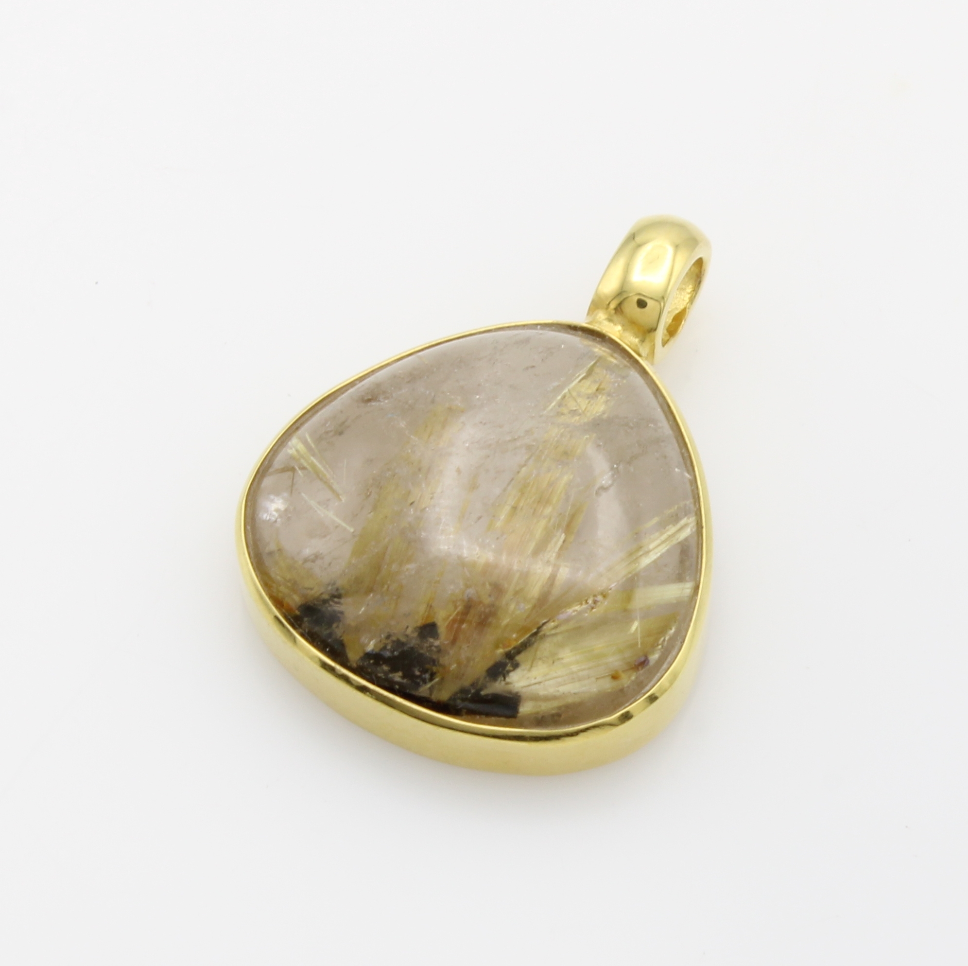 Image 27181541 - Anhänger mit Rutilquarz, GG 585/000, Rutilquarz in glatter Fassung ca. 16.1 ct ...