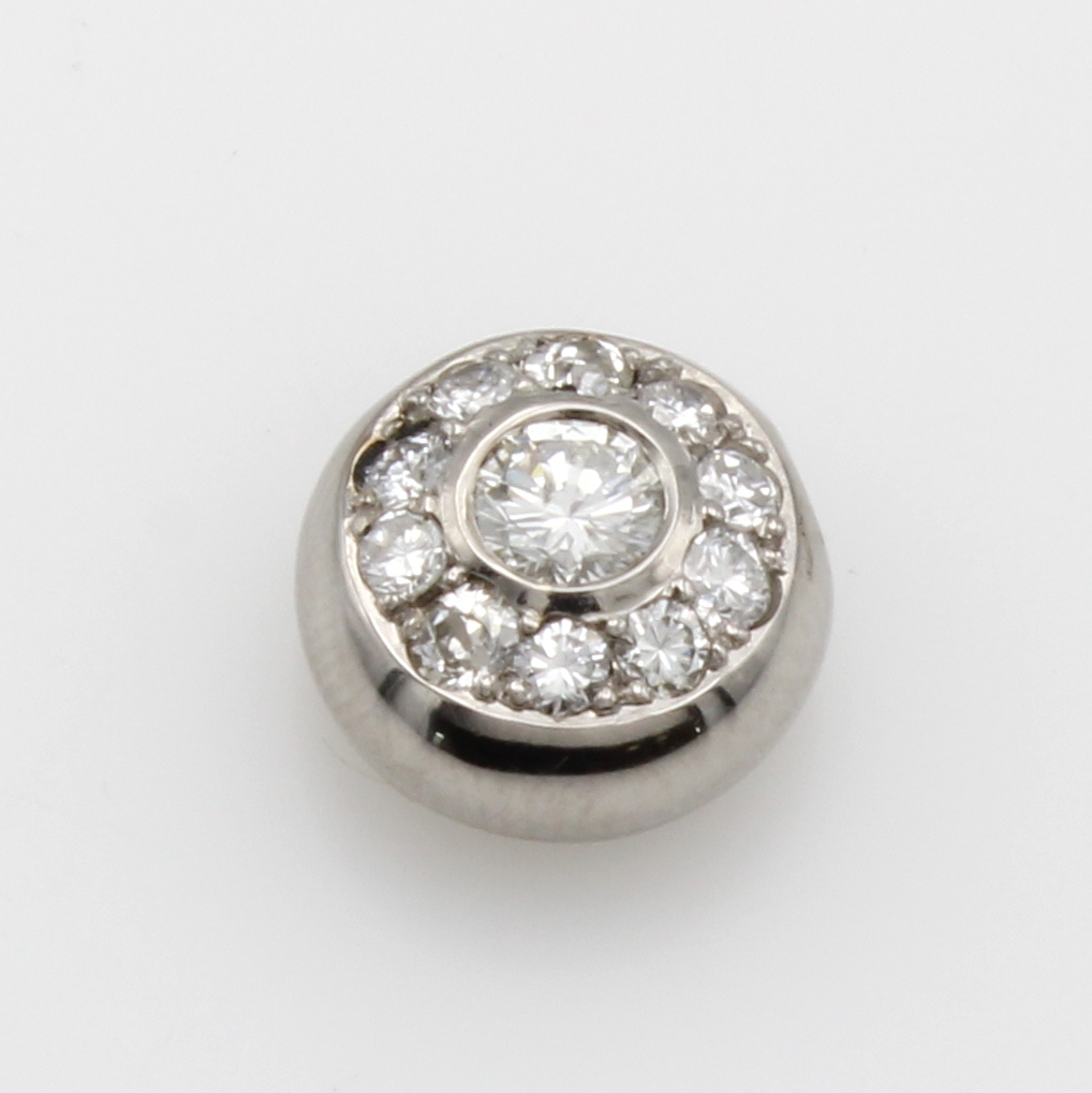 Image 27181550 - Anhänger mit Diamant und Brillanten, WG 750/000, Diam. im Altschliff ca. 0.24 ct u. ...