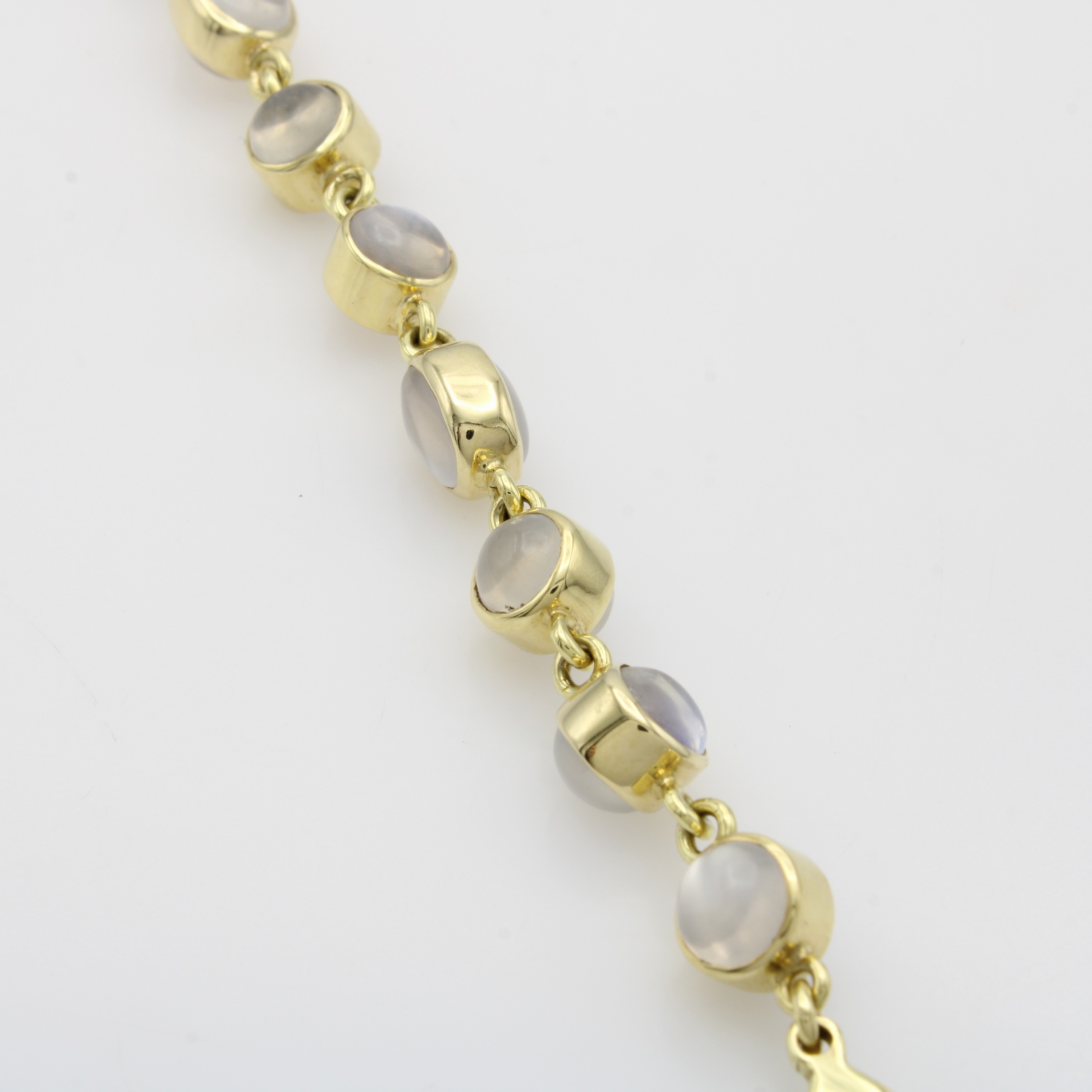 Image 27181564 - Armband mit Mondsteinen, GG 585/000, runde u. ovale Mondsteine in glatten Fassungen zus. ...