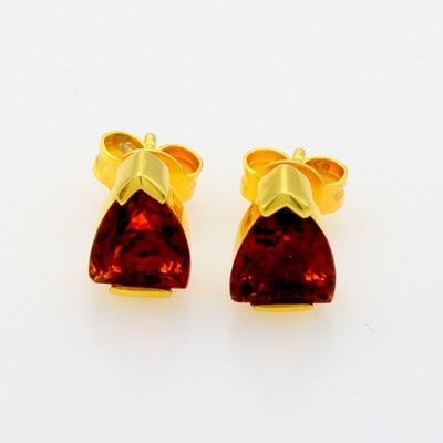 Image Paar Ohrstecker mit Citrinen, GG 585/000, dreieckige Citrine zus. ca. 1.9 ct ...