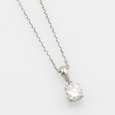 Image Anhänger mit Brillantsolitär an Kette, WG 750/000, Brill. in Krappenfassung ca. 0.50 ...
